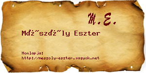 Mészöly Eszter névjegykártya